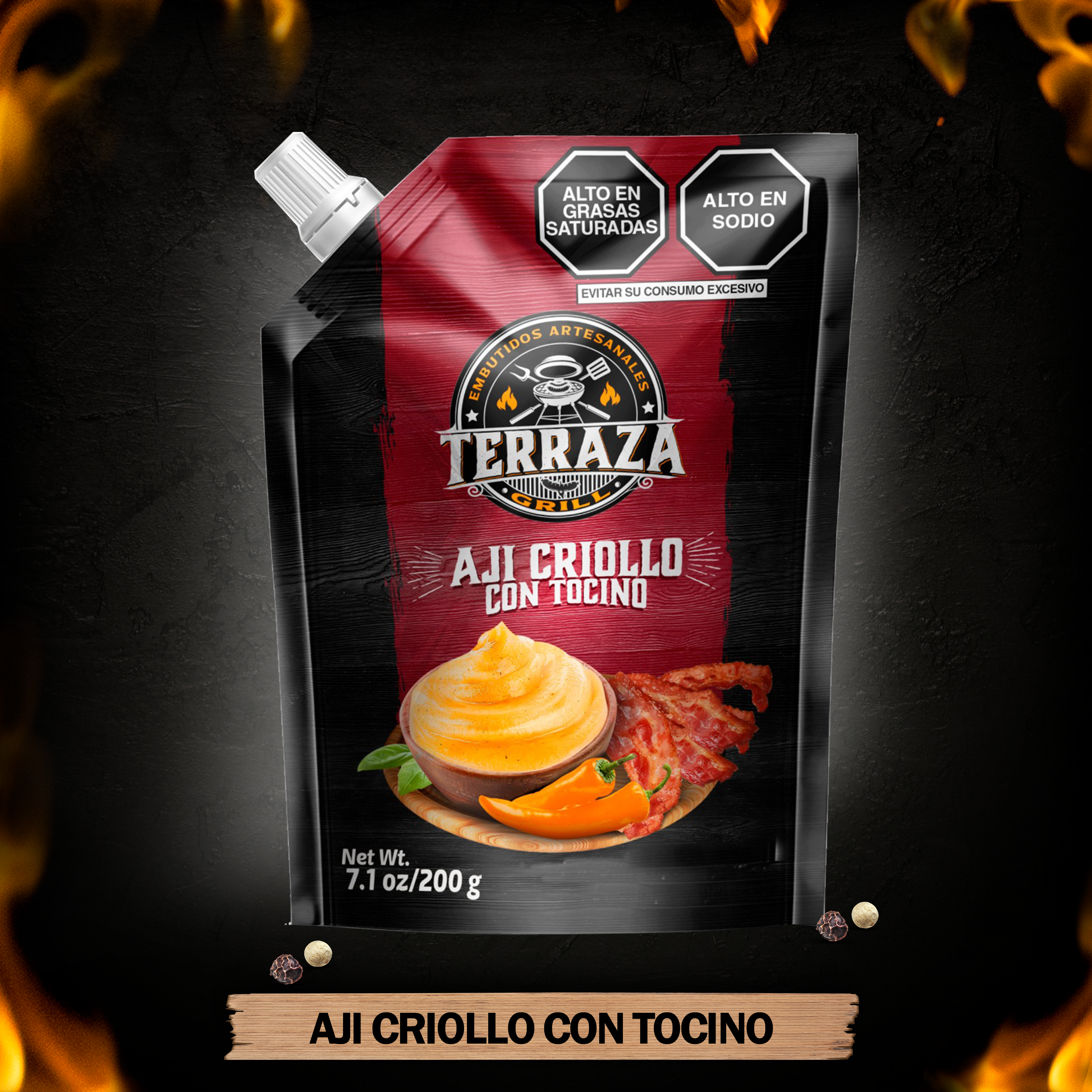 Aji criollo con tocino x 200 g