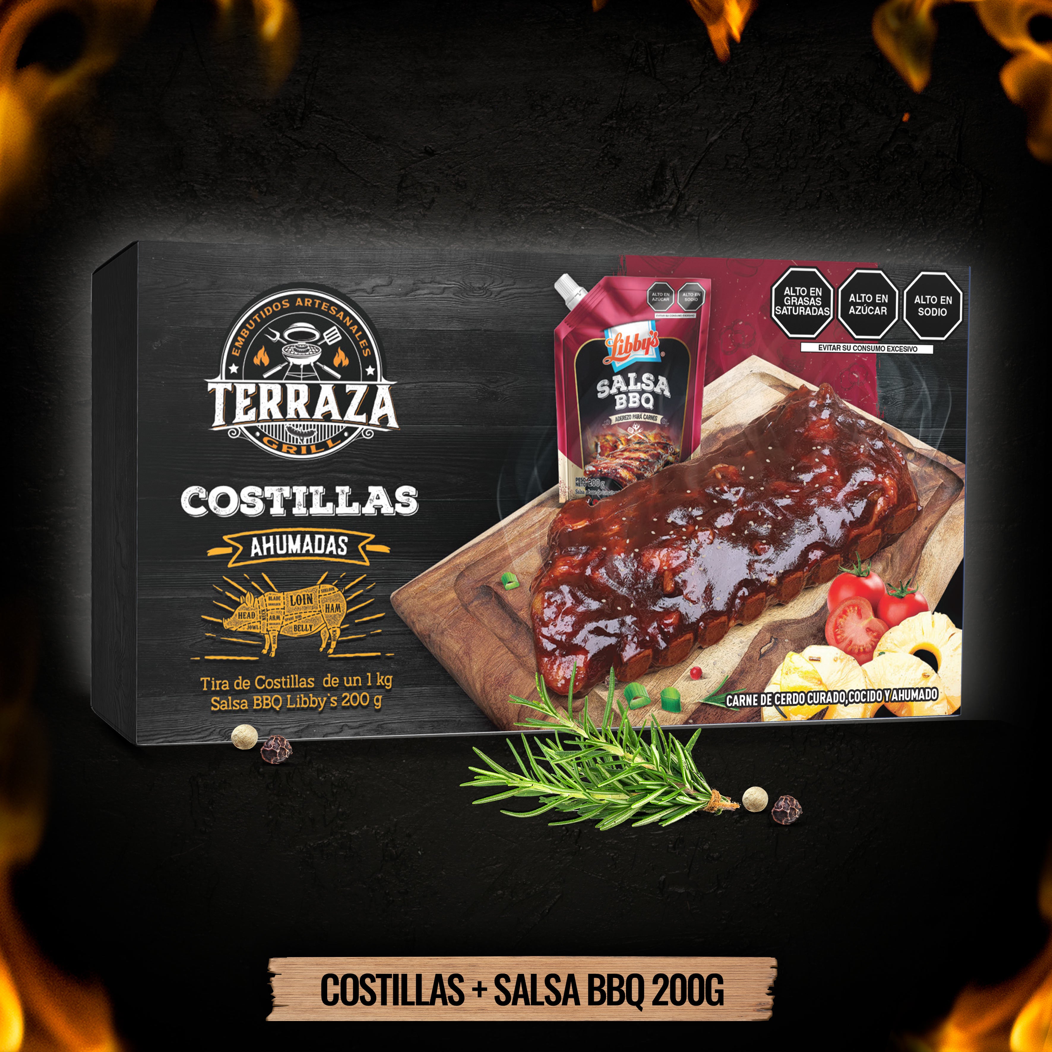 Costillas BBQ x 1.2 kg