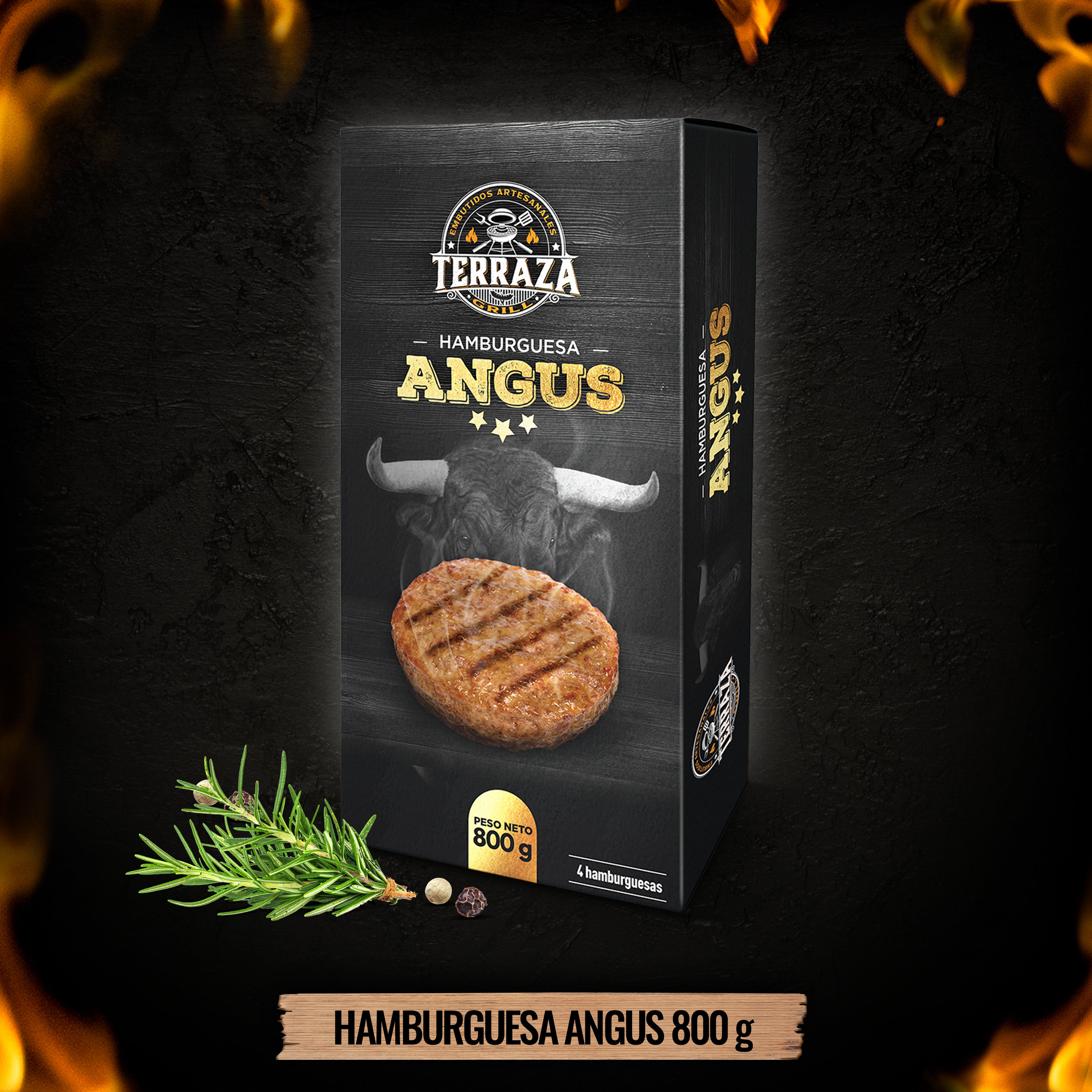 Hamburguesa Angus x 800 g.