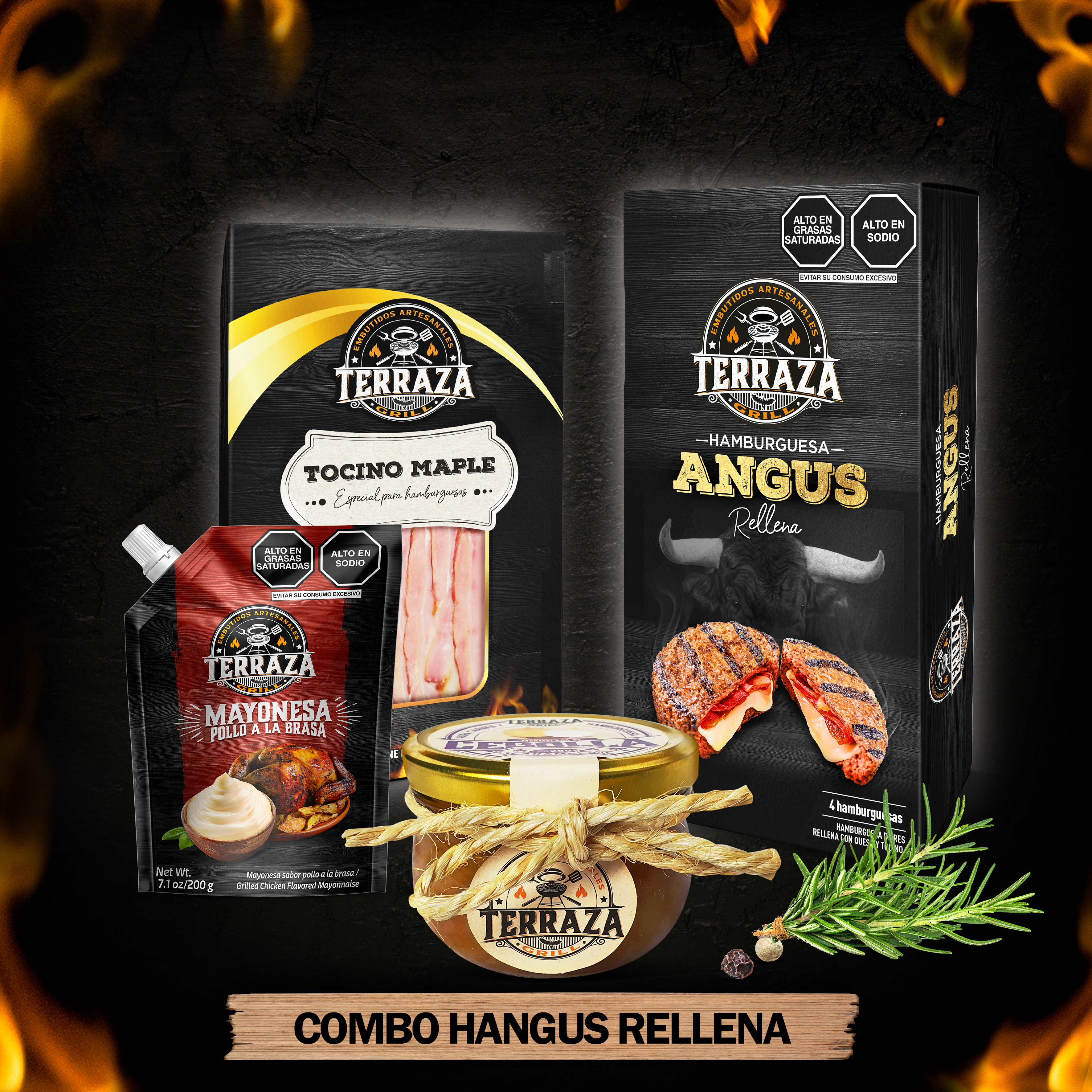 COMBO HANBURGUESA RELLENA